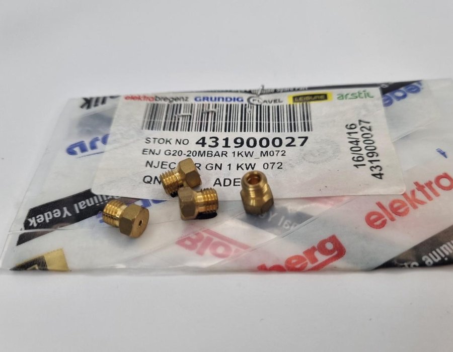 Форсунка (інжектор) природного газу Beko 1 KW 431900027 — фото 8