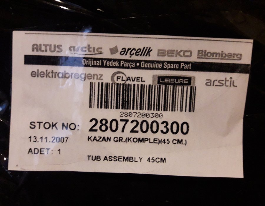 Задня частина бака пральної машини Beko — 2807200300 — фото 5