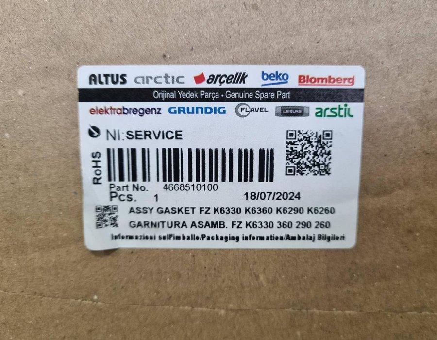 Ущільнювальна гума для морозильної камери Beko 57,5 см * 73,5 см 4668510100 (4546850100) — фото 5