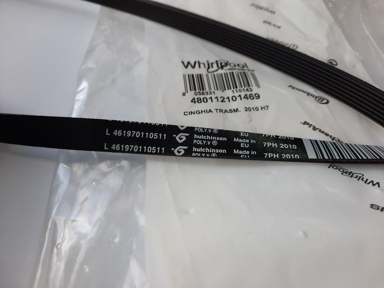 Оригінальний ремінь 2010 H7 для сушильного барабану Whirlpool серії "AZB", "DSCX", "TRKC" — фото 10