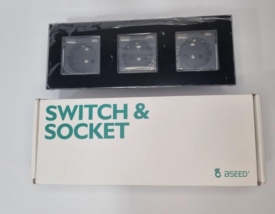 Чорна потрійна USB-розетка BSEED SWITCH&SOCKET із роз'ємом Type-C 20260108 — фото 2