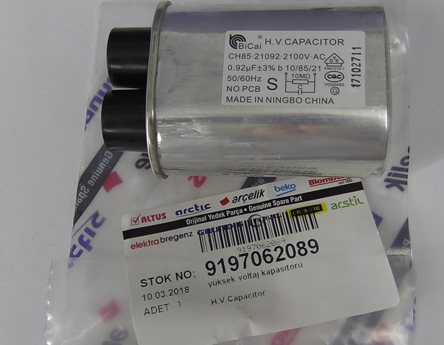 Конденсатор для мікрохвильової печі Beko H. V. Capacitor 9197062089 — фото 4