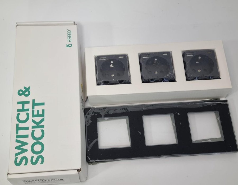 Чорна потрійна USB-розетка BSEED SWITCH&SOCKET із роз'ємом Type-C 20260108 — фото 10