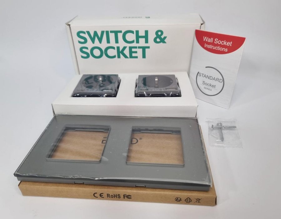 Сіра подвійна USB-розетка BSEED SWITCH&SOCKET із роз'ємом Type-C 20260106 — фото 3