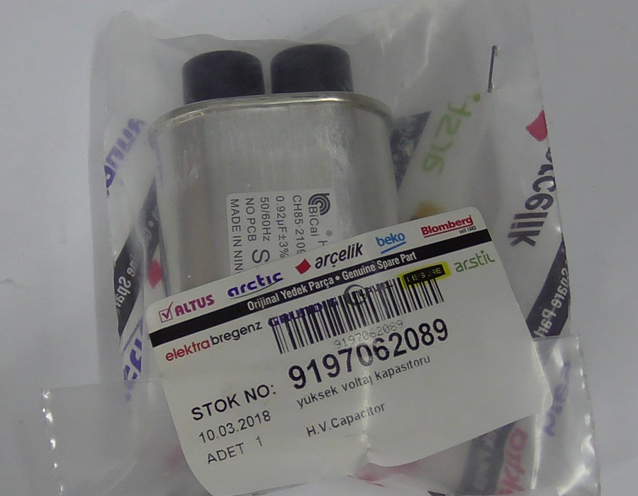 Конденсатор для мікрохвильової печі Beko H. V. Capacitor 9197062089 — фото 2