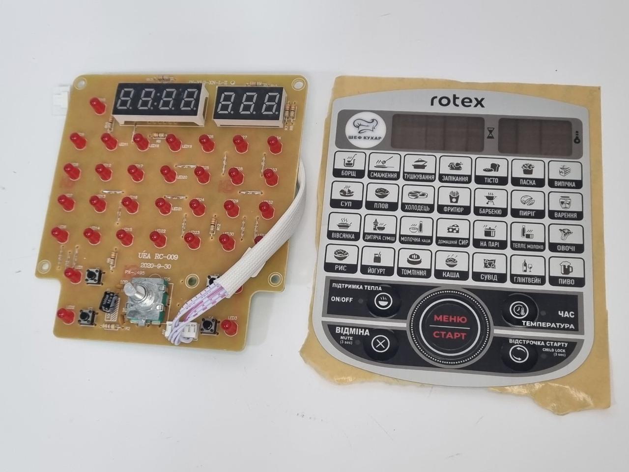 Плата управління із накладкою (декором) мультиварки Rotex RMC505-B