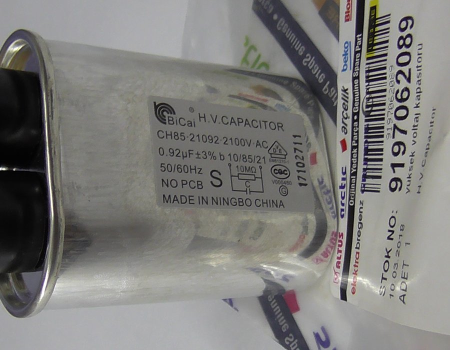 Конденсатор для мікрохвильової печі Beko H. V. Capacitor 9197062089 — фото 8