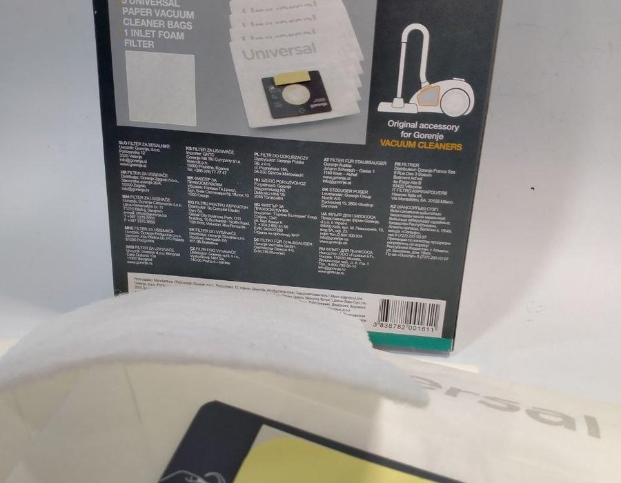 Набір паперових мішків + фільтр двигуна до пилососа Gorenje 570731 (431822) — фото 2