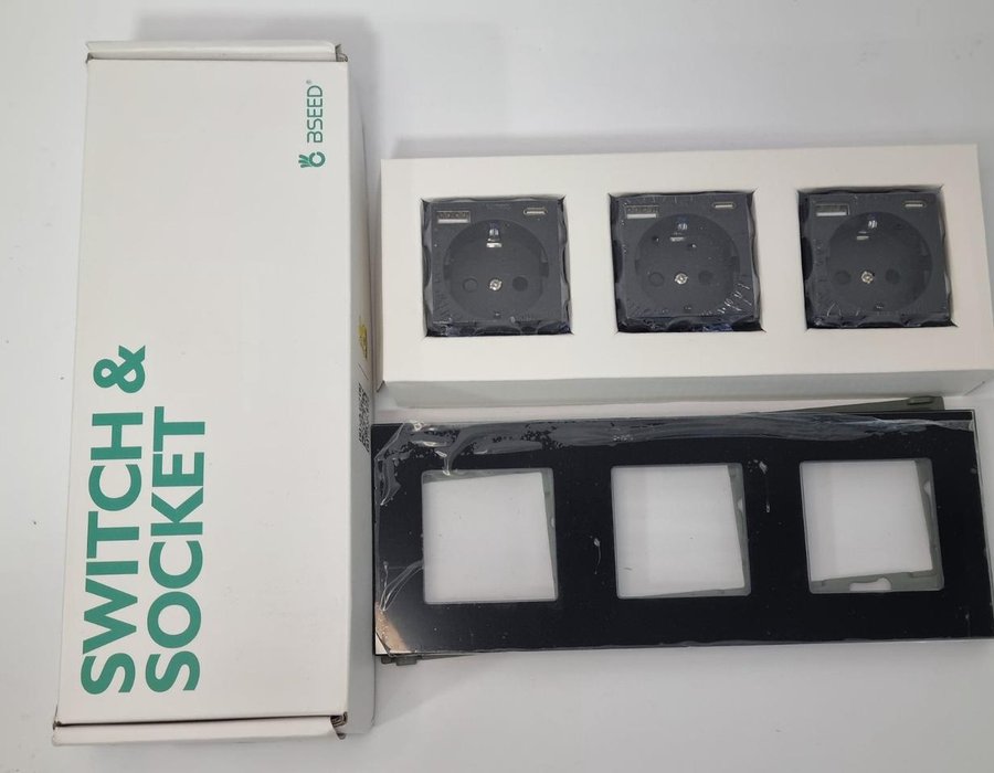Чорна потрійна USB-розетка BSEED SWITCH&SOCKET із роз'ємом Type-C 20260108 — фото 7
