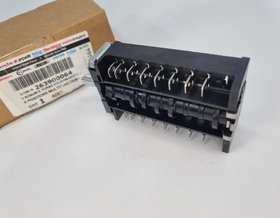 Оригінальний Перемикач на 6 позицій (комутатор) для плити Beko CSE54320, CSE57300 263900064 — фото 6