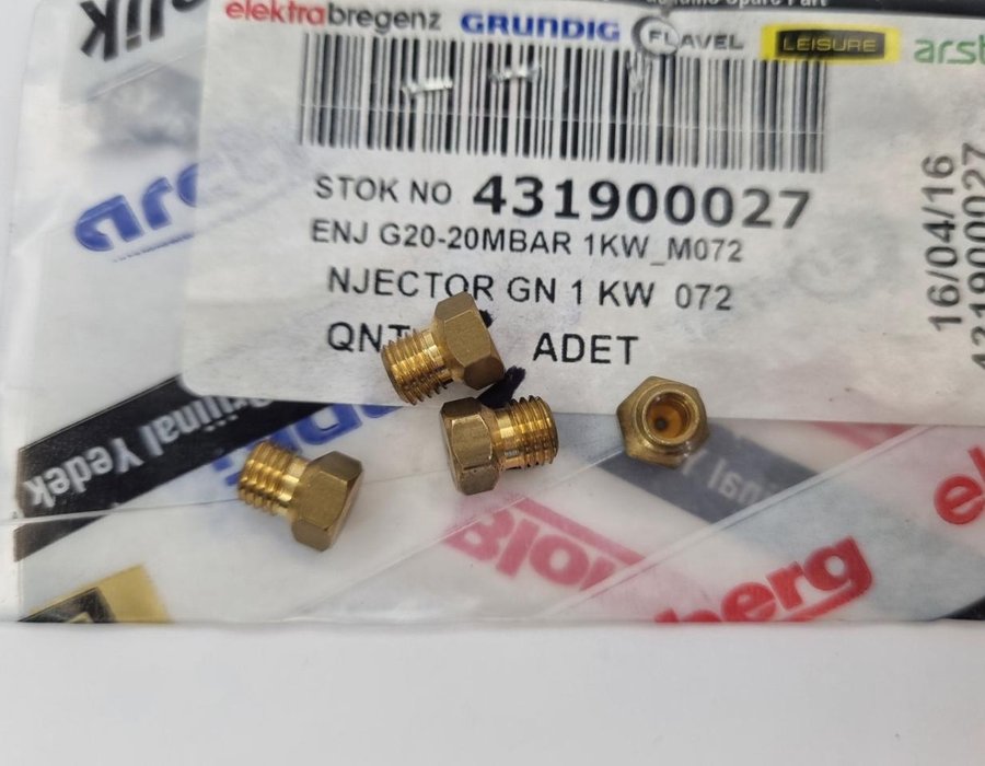 Форсунка (інжектор) природного газу Beko 1 KW 431900027 — фото 5